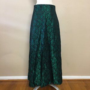 JS collections Emerald Green Black patterned skirt